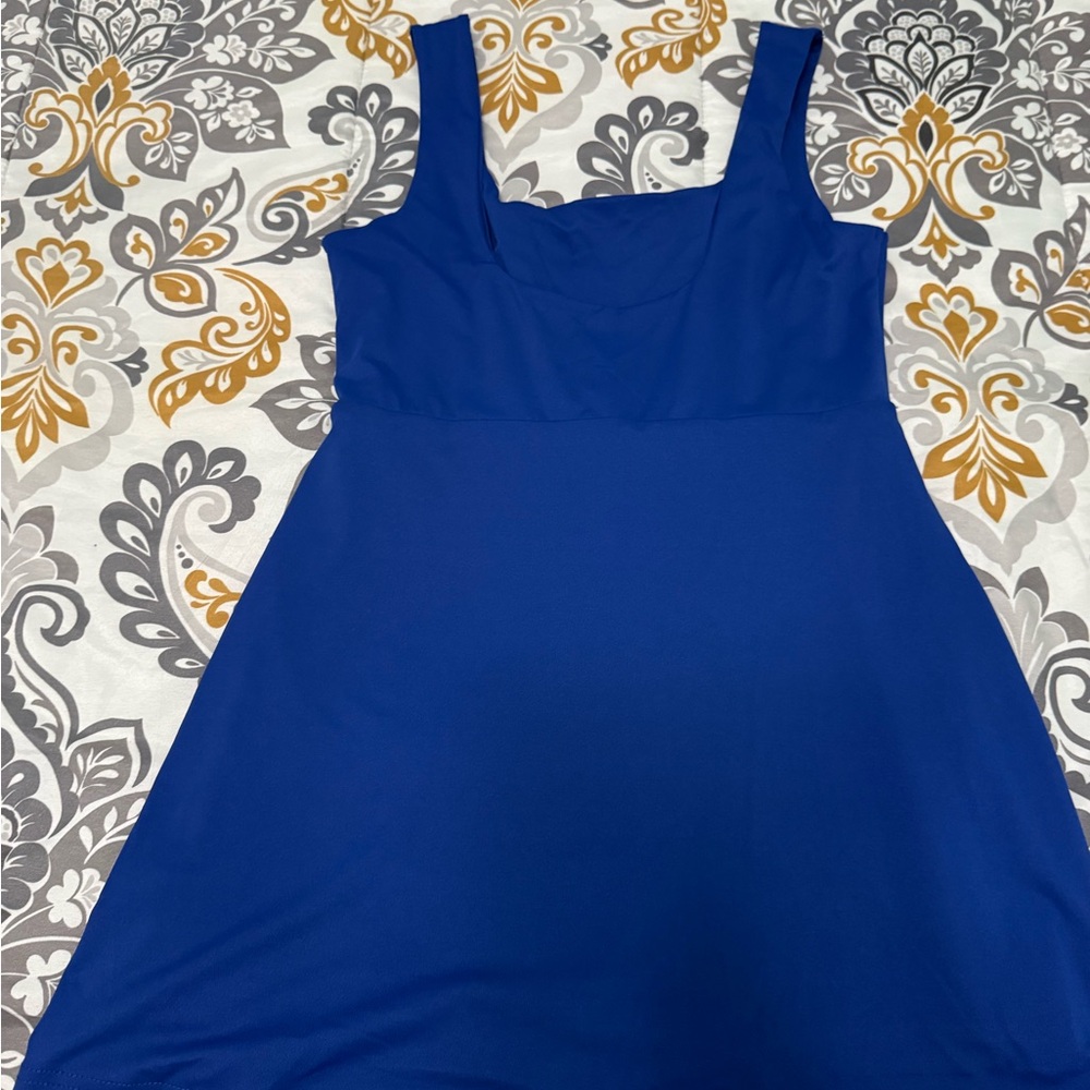 SHEIN Royal Blue Sleeveless Square Neck Dress Sz L